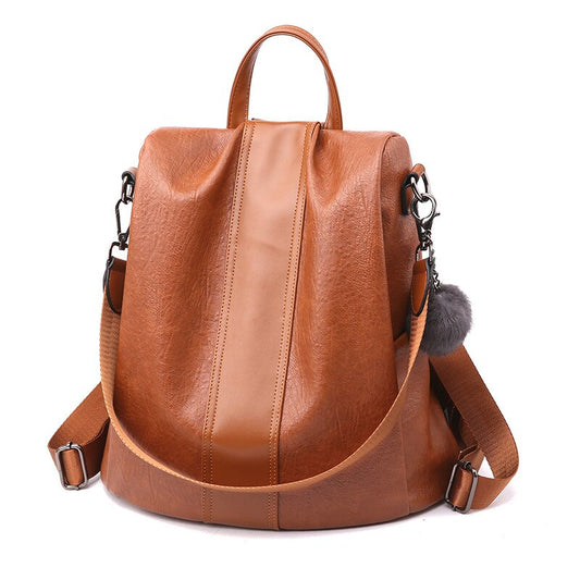 Large Capacity Fashion Leather Anti-Theft Travel Backpack-Backpacks-Innovato Design-Black-Innovato Design