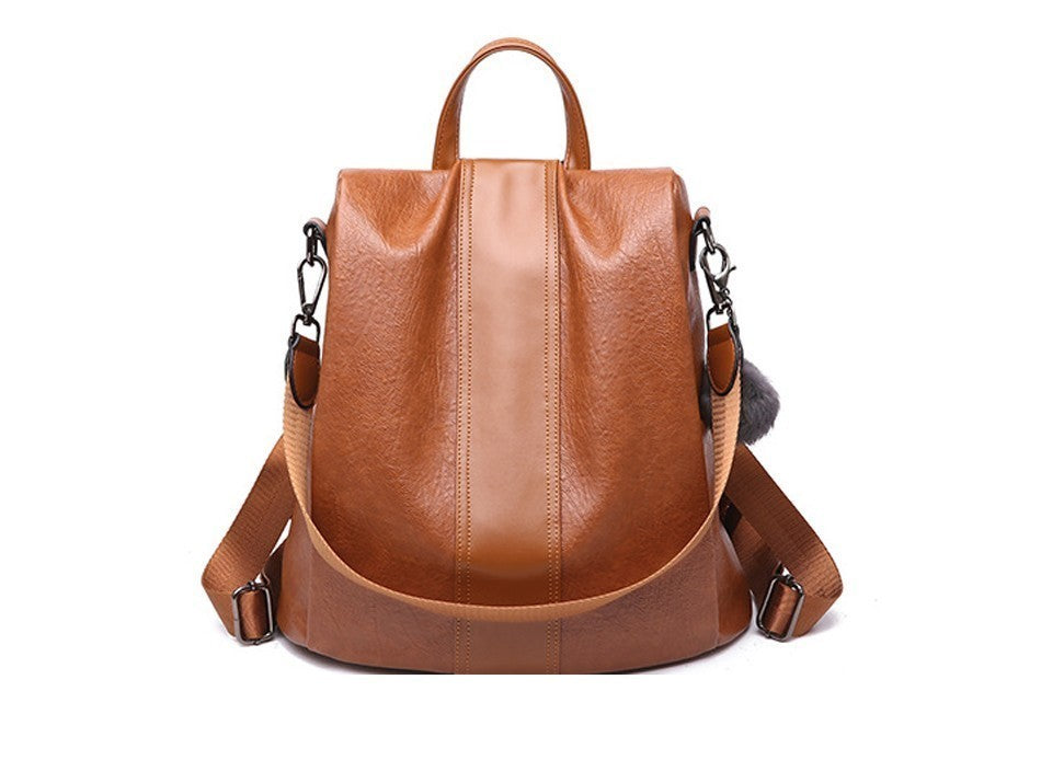 Large Capacity Fashion Leather Anti-Theft Travel Backpack-Backpacks-Innovato Design-Black-Innovato Design