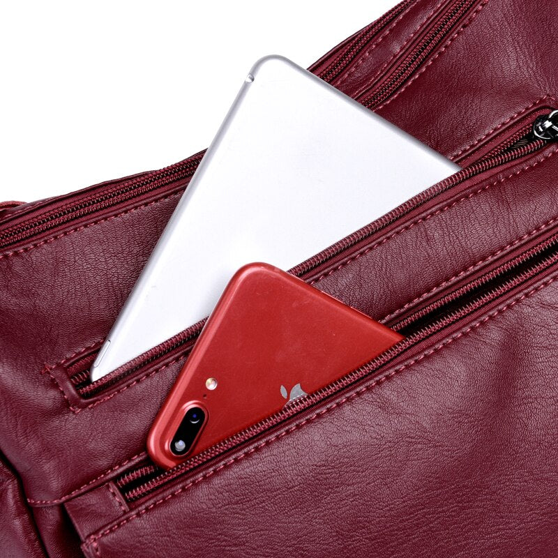 Luxury Designer Leather Crossbody Bag and Handbag-Handbags-Innovato Design-Purple-Innovato Design