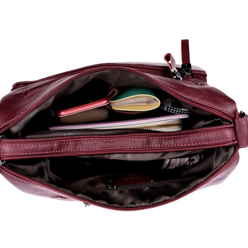 Luxury Designer Leather Crossbody Bag and Handbag-Handbags-Innovato Design-Purple-Innovato Design