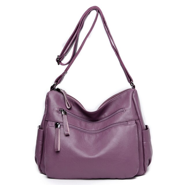 Luxury Designer Leather Crossbody Bag and Handbag-Handbags-Innovato Design-Purple-Innovato Design