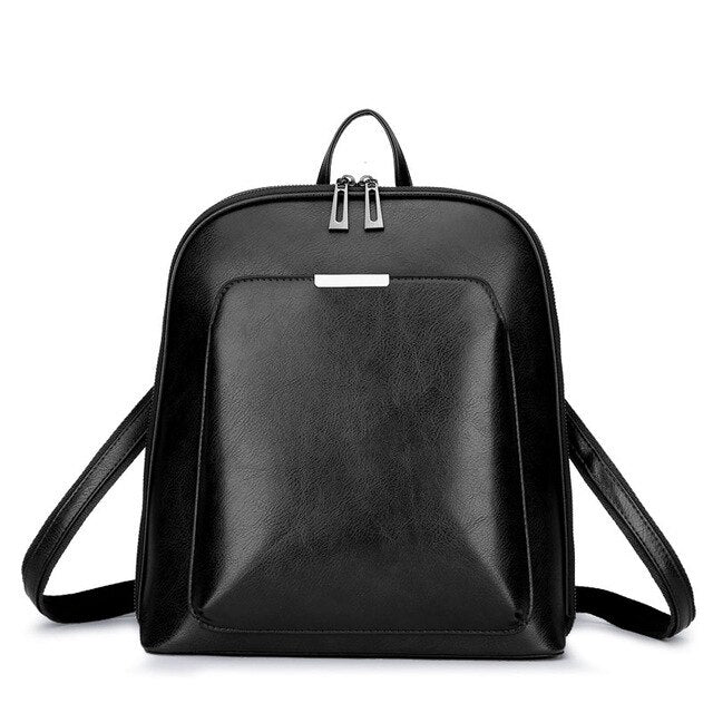 Travel Casual Leather Shoulder Bag and Backpack-Backpacks-Innovato Design-Black-Innovato Design
