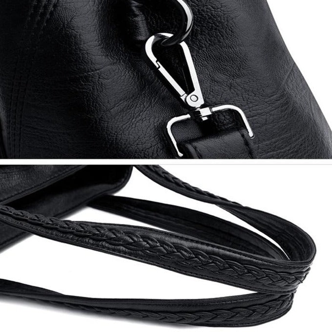 Large Capacity Tassel Leather Designer Shoulder Bag and Handbag-Handbags-Innovato Design-Red-Innovato Design