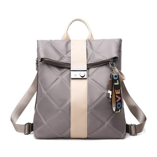 Luxury Riveted Anti-Theft PU Leather Backpack-Backpacks-Innovato Design-Khaki-Innovato Design