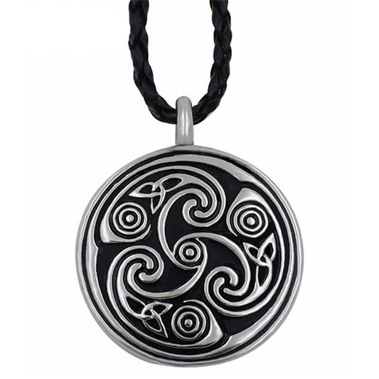 Triquetra Celtic Men's Pendant Necklace with 24" Rope Chain-Necklaces-Innovato Design-Innovato Design