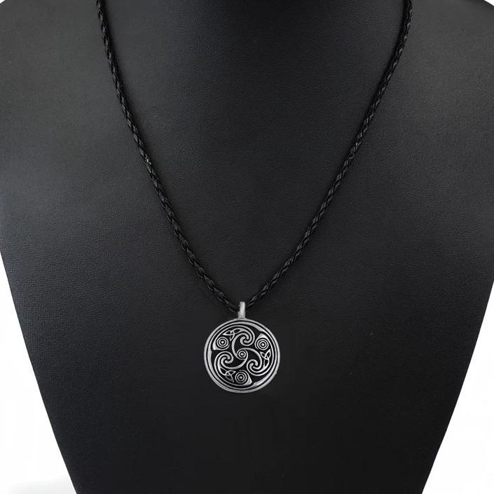 Triquetra Celtic Men's Pendant Necklace with 24" Rope Chain-Necklaces-Innovato Design-Innovato Design