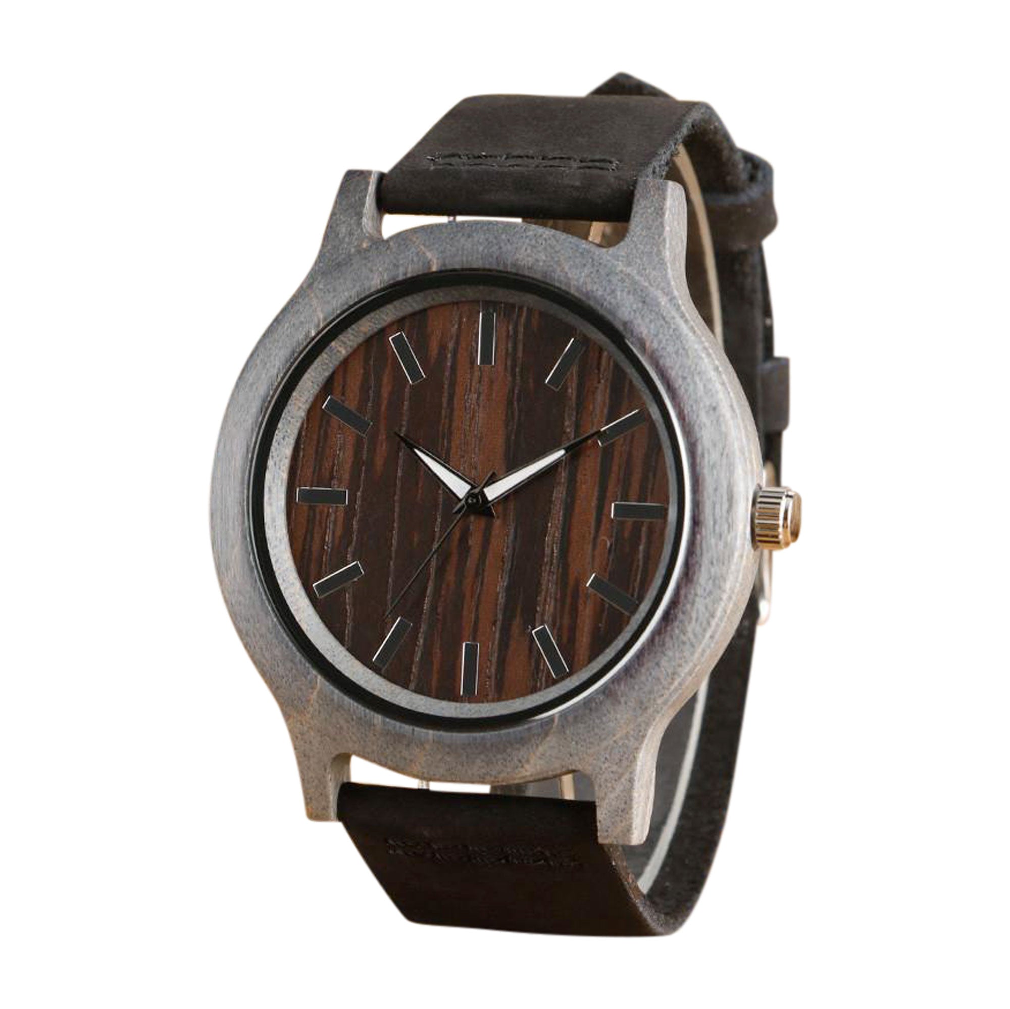 Fashion Men Wooden Watch with Green Strap-Watches-Innovato Design-Brown-Innovato Design