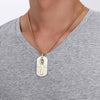 Dog Tag and Ankh Cross Pendant Cut-Out Chain Necklace - InnovatoDesign