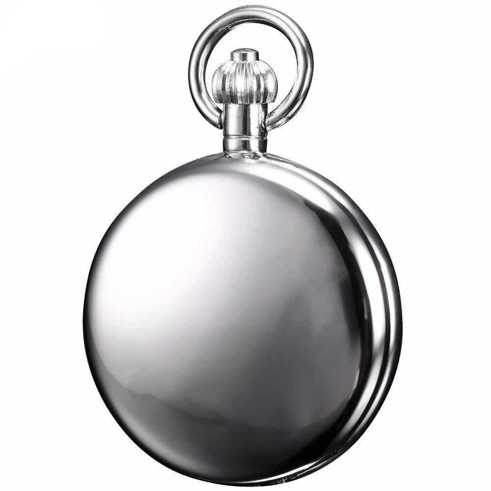 Smooth Silver Metal Alloy Pocket Watch with Classic Design-Pocket Watch-Innovato Design-Innovato Design