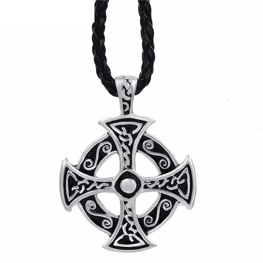 Silver Celtic Solar Cross Pewter Pendant Necklaces-Necklaces-Innovato Design-Innovato Design
