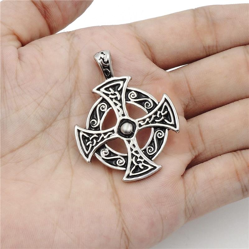 Silver Celtic Solar Cross Pewter Pendant Necklaces-Necklaces-Innovato Design-Innovato Design