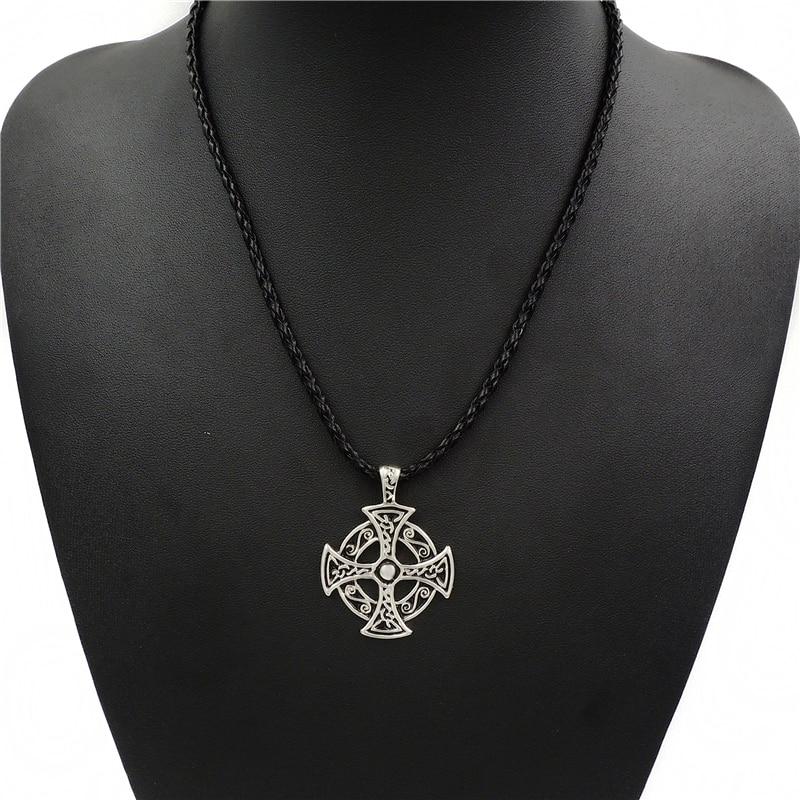 Silver Celtic Solar Cross Pewter Pendant Necklaces-Necklaces-Innovato Design-Innovato Design