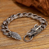 Dragon Curb Chain 925 Sterling Silver Handcrafted Vintage Bracelet-Bracelets-Innovato Design-6.30in-Innovato Design