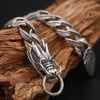Dragon Curb Chain 925 Sterling Silver Handcrafted Vintage Bracelet-Bracelets-Innovato Design-6.30in-Innovato Design