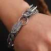 Dragon Curb Chain 925 Sterling Silver Handcrafted Vintage Bracelet-Bracelets-Innovato Design-6.30in-Innovato Design