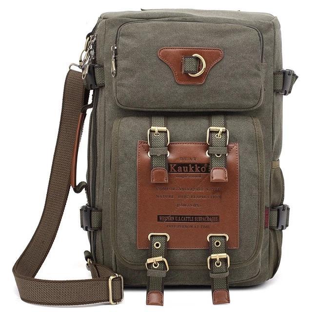 Canvas Backpack Leisure Travel 20 to 35 Litre Backpack-Canvas and Leather Backpack-Innovato Design-Green-Innovato Design