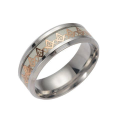 Freemason Luxury Silver Ring with Gold Plated Design-Rings-Innovato Design-Gold-10-Innovato Design