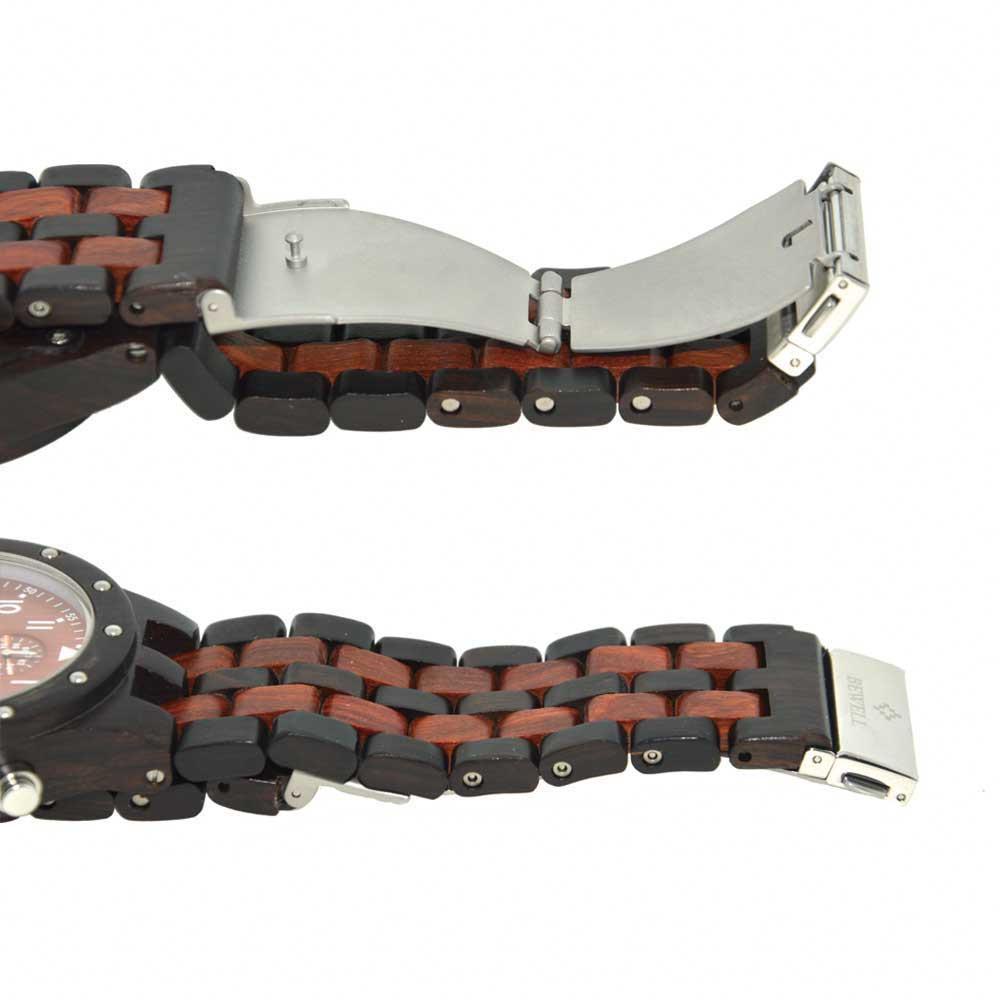 BEWELL Luxury Bamboo Men's Watch with Wooden Band-Watches-Innovato Design-black-Innovato Design