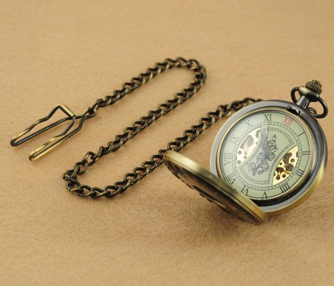 Zodiac Antique Wooden Pocket Watch with Chain-Pocket Watch-Innovato Design-Innovato Design