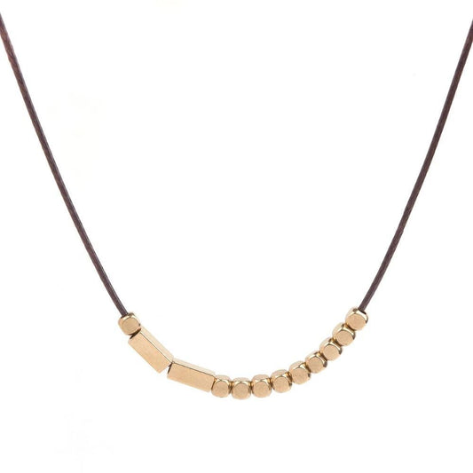Copper Morse Code Beads on a Rope Necklace-Necklaces-Innovato Design-Innovato Design