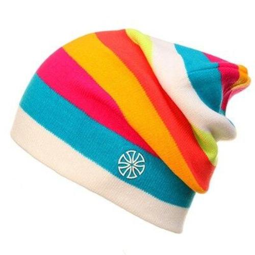 Multicolored Striped Knitted Hat, Beanie or Bonnet-Hats-Innovato Design-White Blue Red-Innovato Design