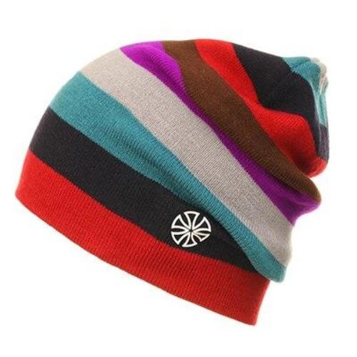 Multicolored Striped Knitted Hat, Beanie or Bonnet-Hats-Innovato Design-Red Black White-Innovato Design