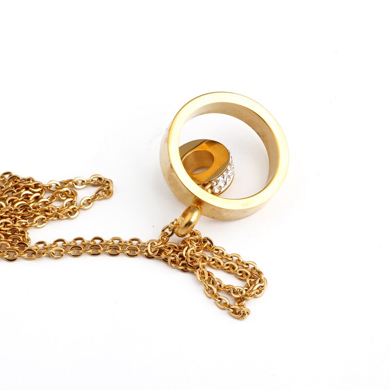 Gold-Plated or Platinum-Plated Cubic Zirconia 316L Stainless Steel Necklace & Earrings Jewelry Set-Jewelry Sets-Innovato Design-Gold-Innovato Design