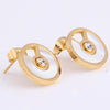 Crystal and Shell Gold-Plated Necklace & Earrings Wedding Jewelry Set