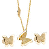 Romantic Butterfly Stainless Steel Necklace & Earrings Fashion Jewelry Set
