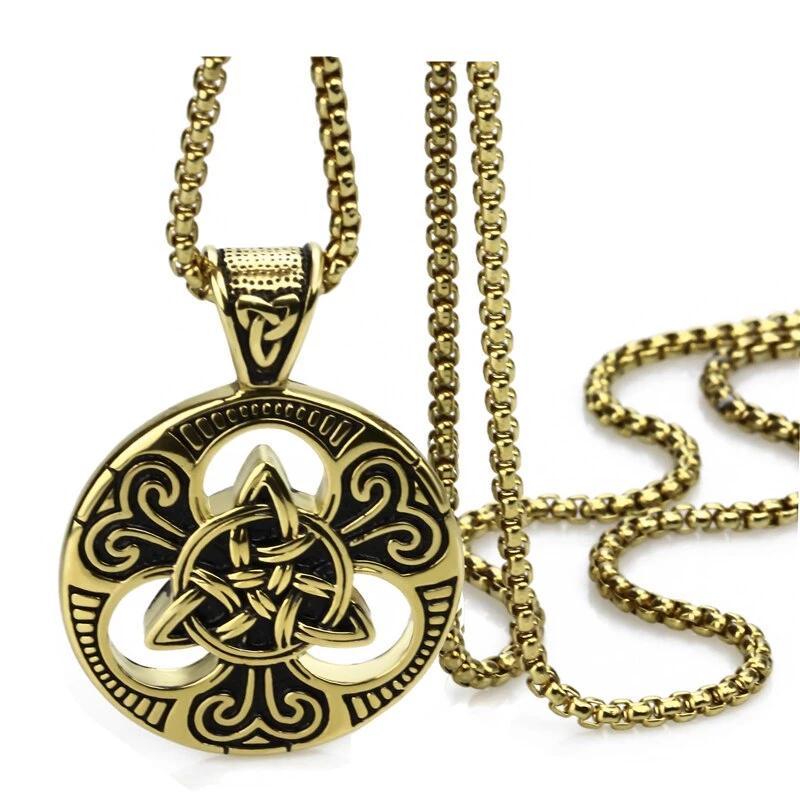 Silver Celtic Triquetra Knot Pendant with Chain-Necklaces-Innovato Design-18 inch-Gold-Innovato Design