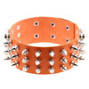 Silver Color Metal Spike Choker Collar Leather Gothic Punk Rock Necklace-Necklaces-Innovato Design-Orange-Innovato Design