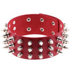 Silver Color Metal Spike Choker Collar Leather Gothic Punk Rock Necklace-Necklaces-Innovato Design-Red-Innovato Design