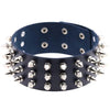 Silver Color Metal Spike Choker Collar Leather Gothic Punk Rock Necklace-Necklaces-Innovato Design-Dark Blue-Innovato Design