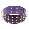 Silver Color Metal Spike Choker Collar Leather Gothic Punk Rock Necklace-Necklaces-Innovato Design-Purple-Innovato Design