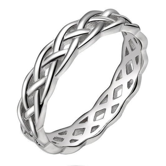 4mm Women High Polished Eternity Celtic Knot 925 Sterling Silver Wedding Ring-Rings-Innovato Design-5-Innovato Design