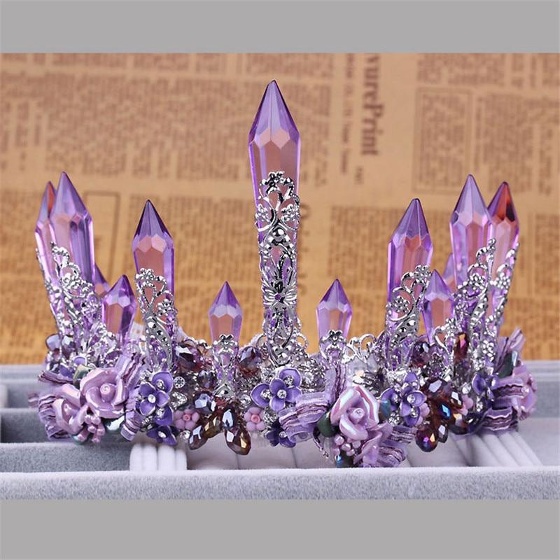 Purple Crystal Queen Party & Wedding Crown for Women-Crowns-Innovato Design-Innovato Design