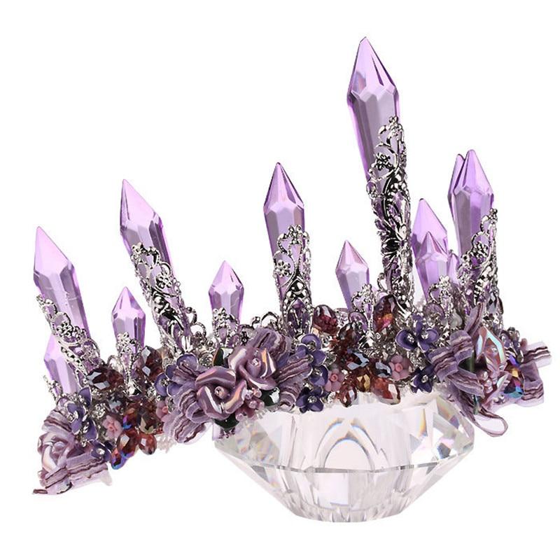 Purple Crystal Queen Party & Wedding Crown for Women-Crowns-Innovato Design-Innovato Design
