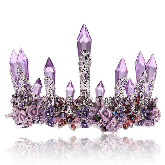 Purple Crystal Queen Party & Wedding Crown for Women-Crowns-Innovato Design-Innovato Design