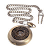 Vintage Pocket Watch with Intricate Hollow Brass Carving - InnovatoDesign