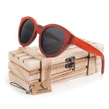Cat Eye Wooden Sunglasses for Women-wooden sunglasses-Innovato Design-Red 1-Innovato Design