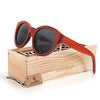 Cat Eye Wooden Sunglasses for Women-wooden sunglasses-Innovato Design-Red 2-Innovato Design
