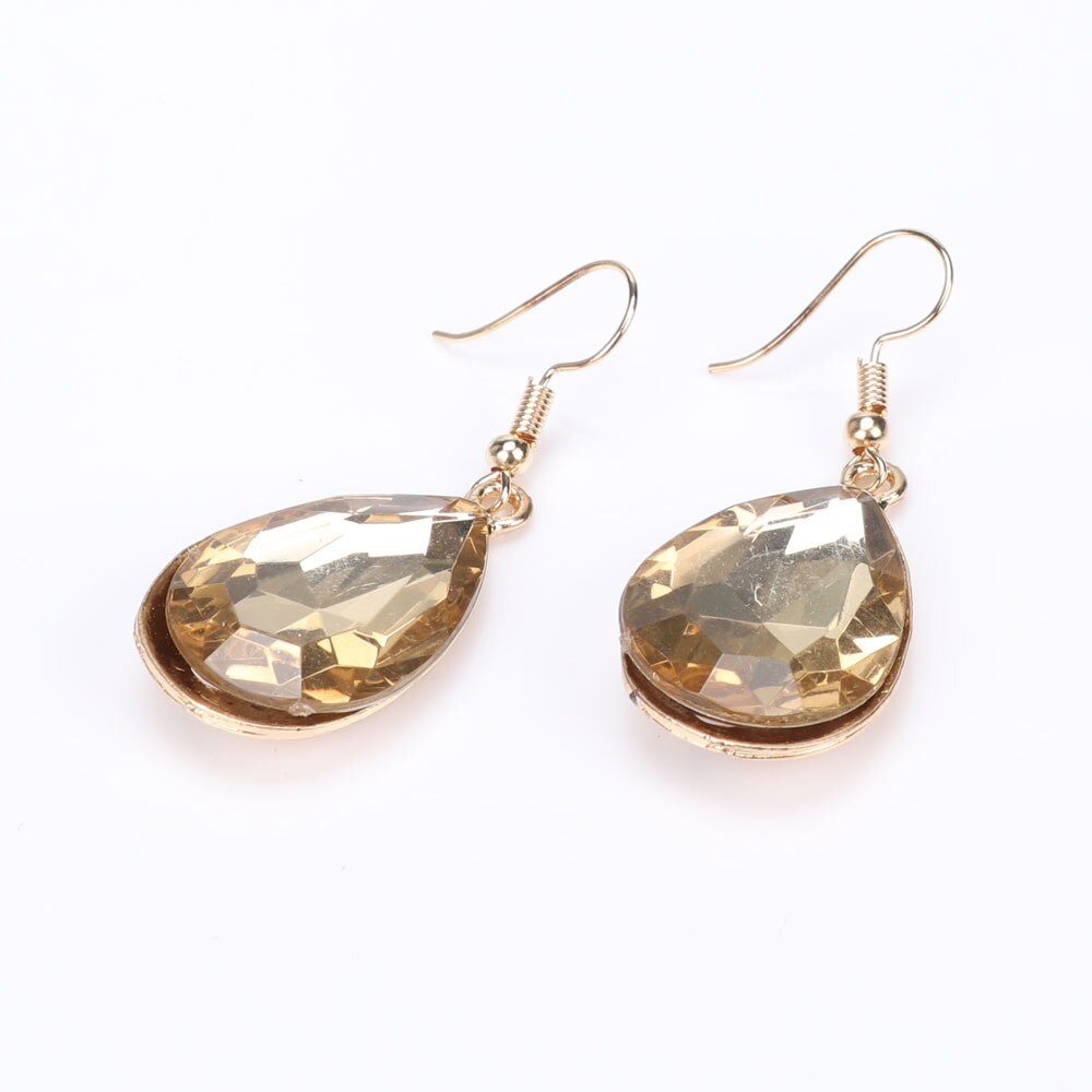 Gold-Plated Champagne Crystal Double Swan Necklace & Earrings Wedding Jewelry Set-Jewelry Sets-Innovato Design-Innovato Design