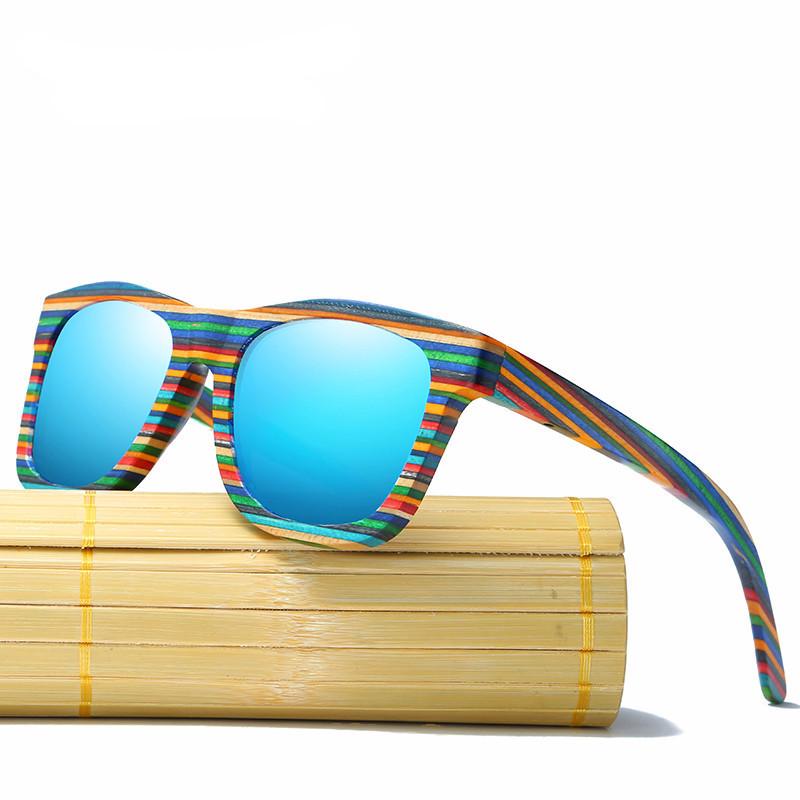 Polarized Wooden Sunglasses for Men with Unique Design-wooden sunglasses-Innovato Design-Blue-Innovato Design