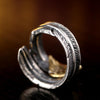 Eagle Head Feather Ring in 925 Sterling Silver and Gold Plated-Rings-Innovato Design-Innovato Design