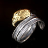 Eagle Head Feather Ring in 925 Sterling Silver and Gold Plated-Rings-Innovato Design-Innovato Design