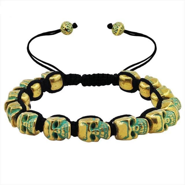 Handmade Skull Beaded Rope Bohemian Bracelet-Skull Bracelet-Innovato Design-Yellow-Innovato Design