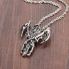 Stainless Steel Double Scythe Grim Reaper Pendant Necklace