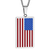 Flat Metallic USA Flag Pendant with Chain Necklace-Necklaces-Innovato Design-Silver-20 Inches-Innovato Design