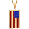 Flat Metallic USA Flag Pendant with Chain Necklace-Necklaces-Innovato Design-Gold-20 Inches-Innovato Design