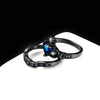 Cubic Zirconia and Blue Crystal Claddagh Fashion Engagement Ring